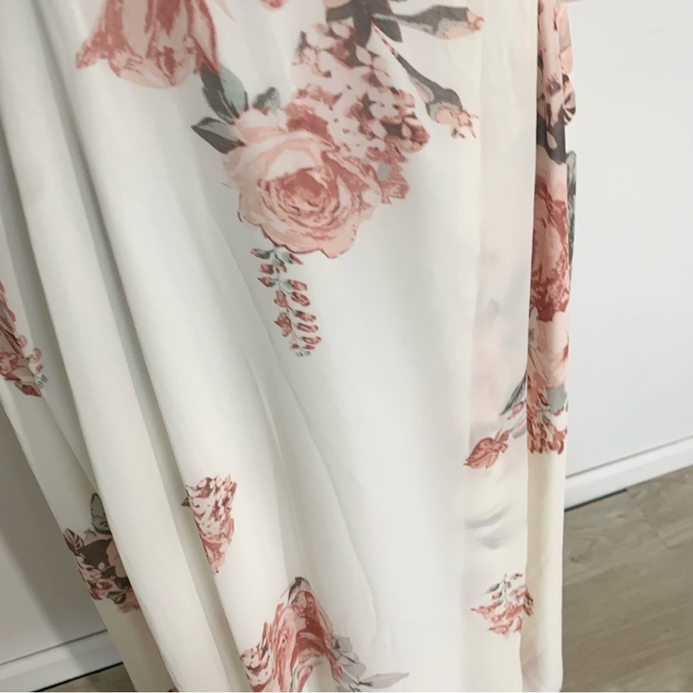 Lulu's Floral Maxi Dress in White and Pink - Picture 6 of 10